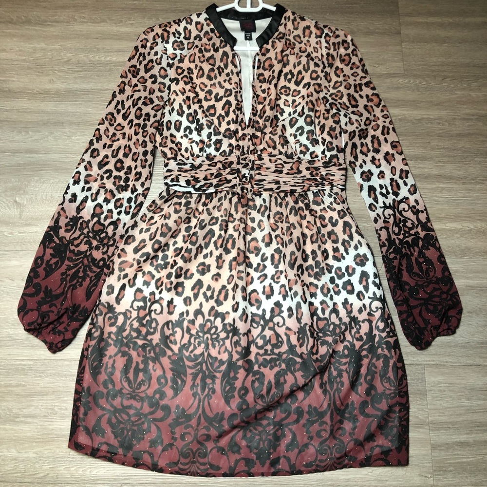Bebe dress 2b bebe leopard animal print dress size XS